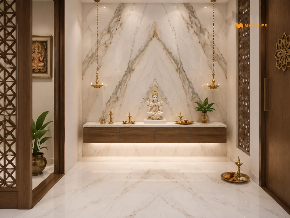 Marble-Look Tiles for a Clean, Sacred Finish